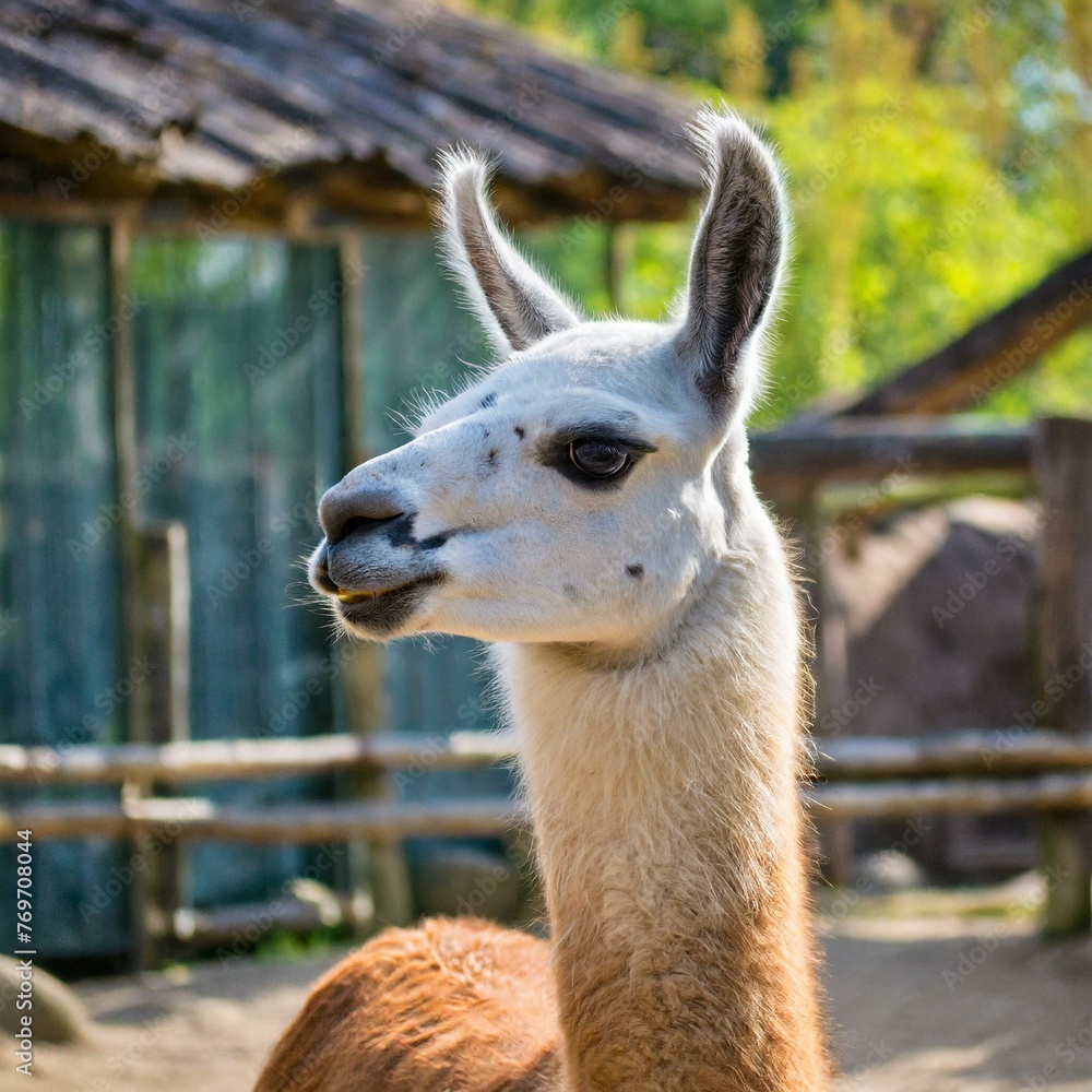 Obraz premium Beautiful Graceful Llama: Majestic Zoo Animal 