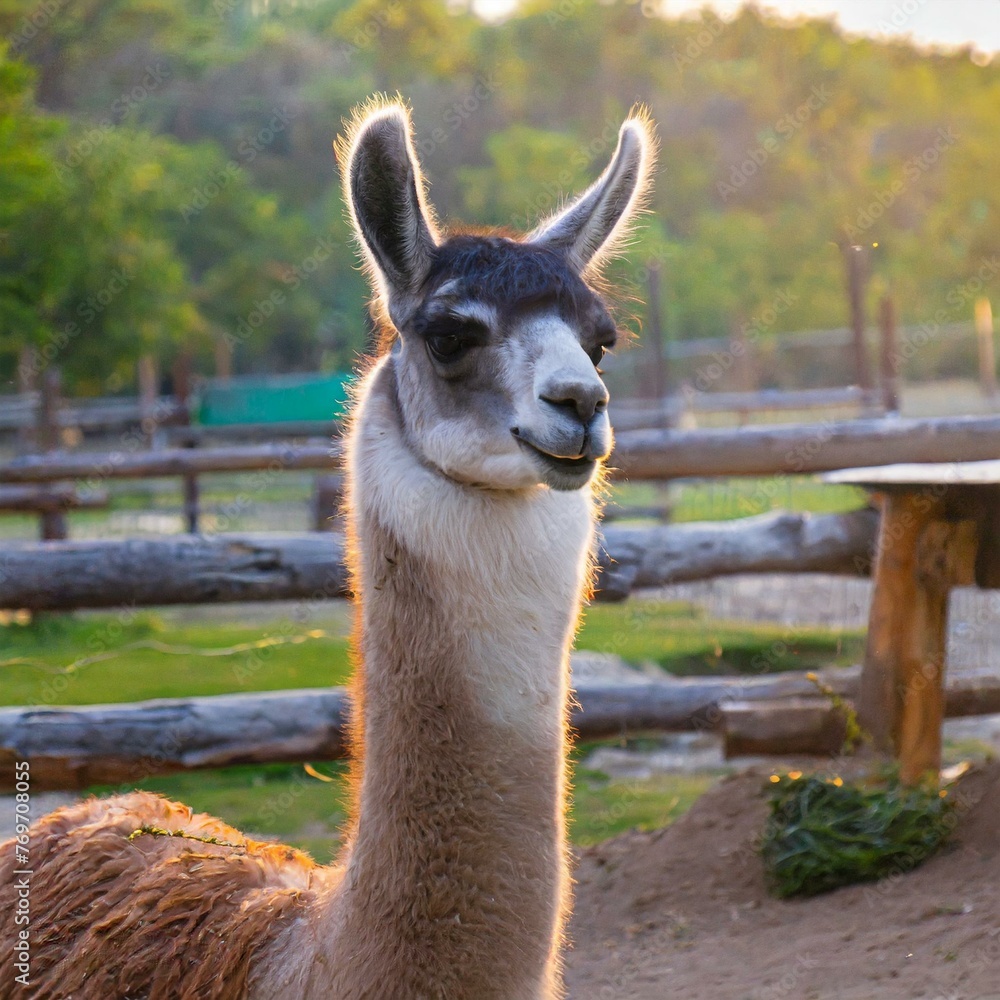 Obraz premium Beautiful Graceful Llama: Majestic Zoo Animal 