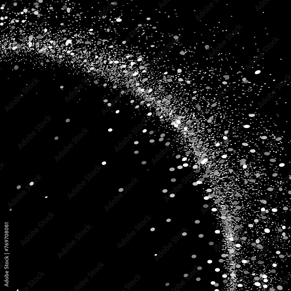 White pattern of crooked waves on a black background. Abstract fractal 3D rendering