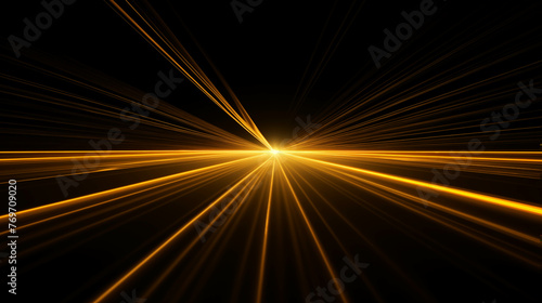 Yellow lights that shoot in straight lines in many directions.