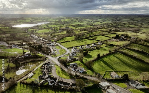 Aerial view of Oram village in County Cork  Ireland.