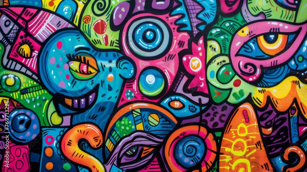Doodle Graffiti Abstract Background
