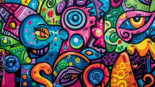 Doodle Graffiti Abstract Background