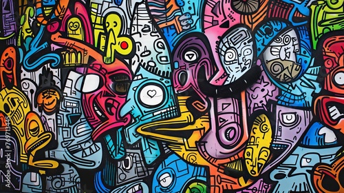 Doodle Graffiti Abstract Background
