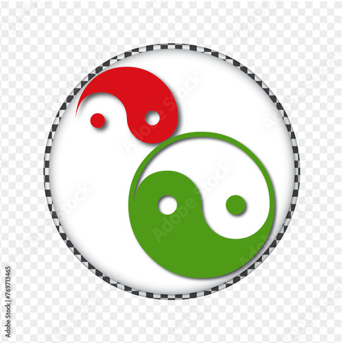 Yin und Yang rot