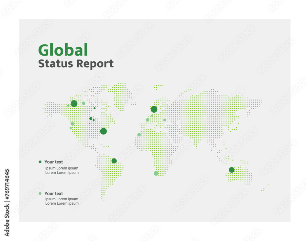 World map. Infographic information report network. Global. Map of Earth. Vector. Suitable for presentation, report, banner, web pages