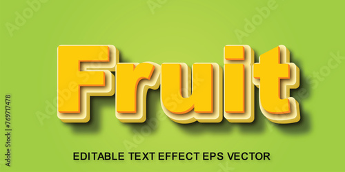 Fruit 3D Text Effect Editable 3D Style