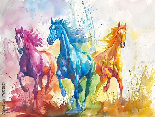 Painting horse wall art, a symbol of progress and strength