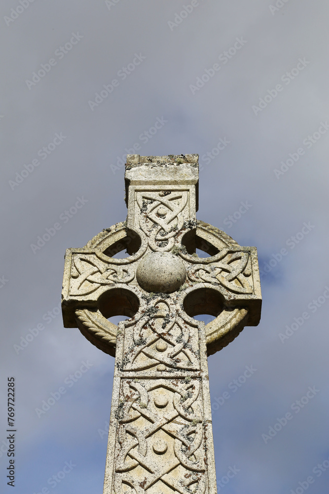 An old Celtic Cross in memory of James Small in Kirkmichael, Perth and Kinross, Scotland, UK. An old Celtic Cross in memory of James Small in Kirkmichael, Perth and Kinross, Scotland, UK.
