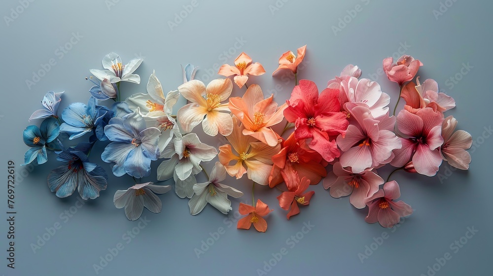 Obraz premium A graph made of blooming flowers, each petal representing a data point