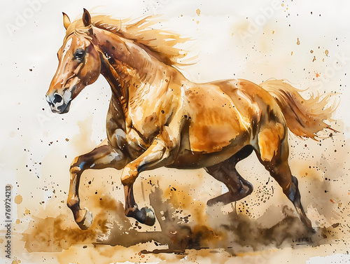 Painting horse wall art, a symbol of progress and strength.
