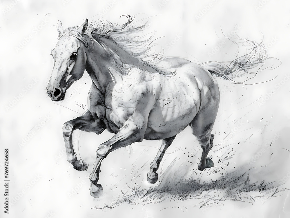 Obraz premium painting horse wall art, a symbol of progress and strength.