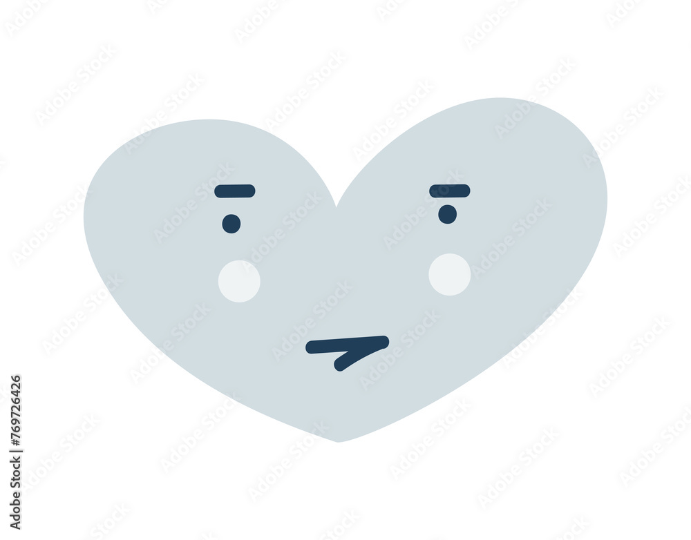 Blue bored heart Emoji Icon. Object Symbol flat Vector Art. Cartoon element for web design, poster, greeting card Blue bored heart Emoji Icon. Object Symbol flat Vector Art. Cartoon element for web design, poster, greeting card