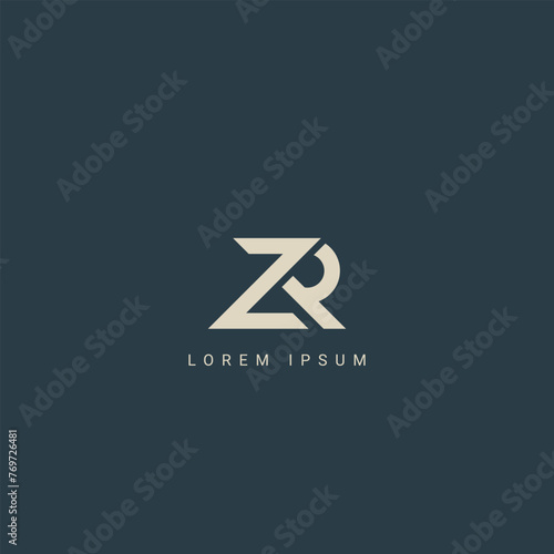 Photos Minimal creative initial based ZR logo and RZ logo