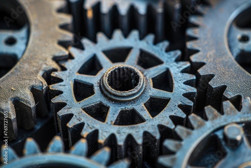Gear System Technology. Business and Industry Work Equipment with Mechanical Wheel