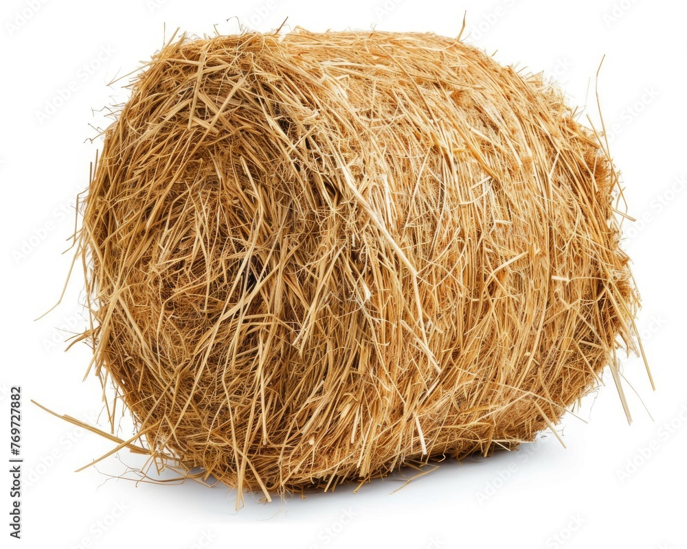 Isolated Bale of Hay on White Background - Single Object of Hayrick for Farming and Agriculture Concept Isolated Bale of Hay on White Background - Single Object of Hayrick for Farming and Agriculture Concept