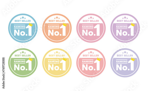 パステルカラー　メダル　ランキング　素材セット バッジ	
