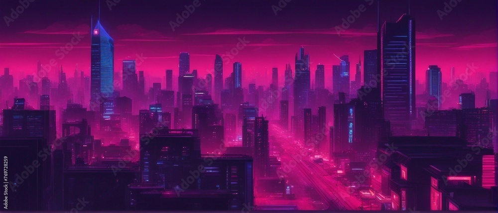 an image of a city from the future era with skyscrapers