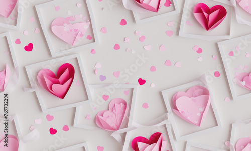Valentine's card. Abstract seamless pattern. AI generated.