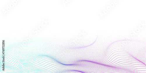 Flowing lines, wave pattern curve multicolors lines isolated on white background. Vector background concept of modern technology, science.