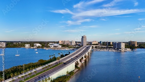 Wallpaper Mural A drone photo of the road to Clearwater Beach, Florida Torontodigital.ca