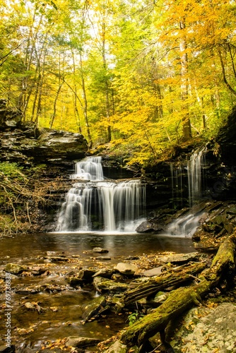 Waterfall at Ricketts Glen State Park in Pennsylvania, USA