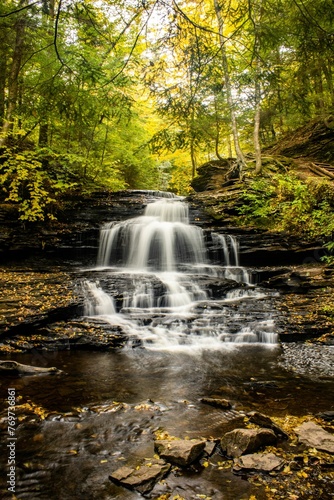 Waterfall at Ricketts Glen State Park in Pennsylvania, USA