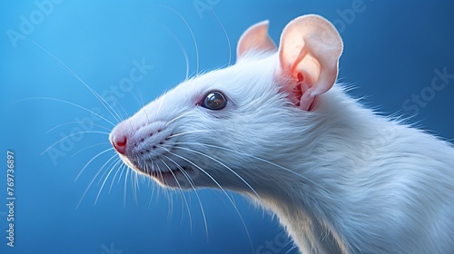 a white rat with pink nose and long whiskers