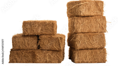 Haystacks isolated on transparent a white background