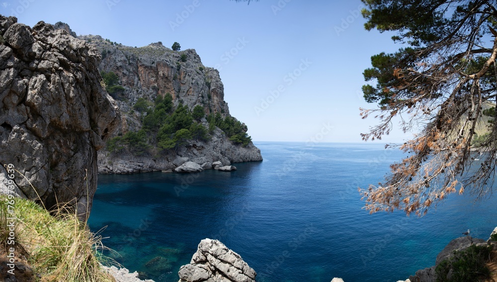Beautiful scenery from the coast of Sa Calobra, Mallorca, Spain