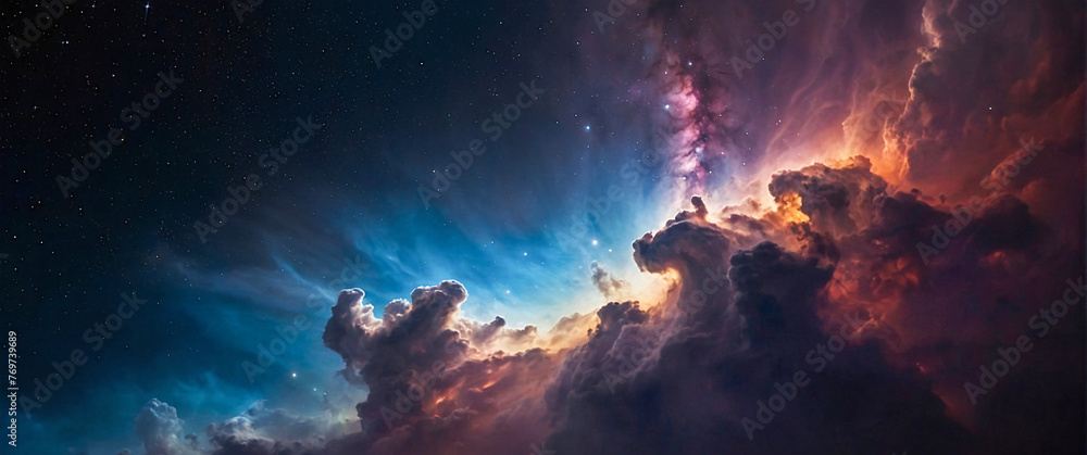 Fototapeta premium Nebulous Dreams: Discovering the Celestial Beauty of Space background wallpaper