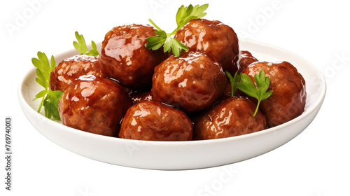 Meatballs isolated on transparent a white background