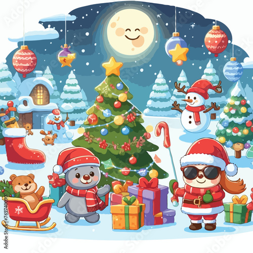 chrismas vector on white background