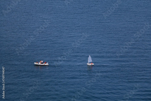 Sailing boat and beautiful Adriatic sea landscape in Croatia. © jelena990