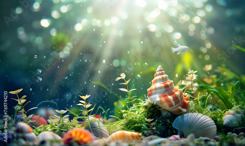 photo nature underwater garden growth seashell and fish