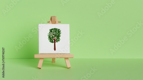 a easel with an acryle tree on it photo