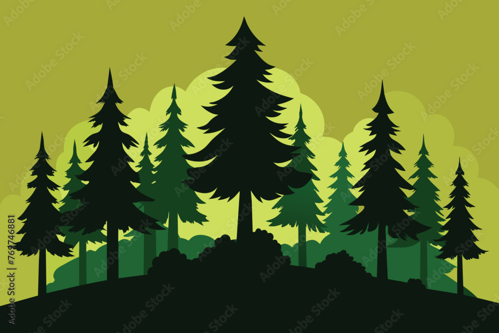 Forest silhouette, vector illustration design