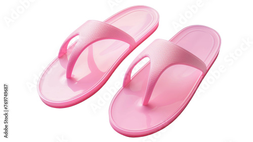 Pink flip flops isolated on transparent a white background 