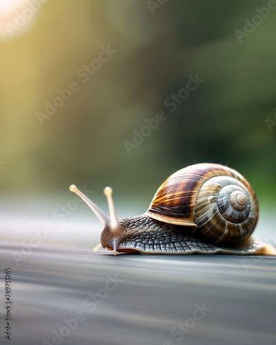 A snail in a slowmoving bureaucracy, representing patience and steady progress in administrative tasks © Shutter2U