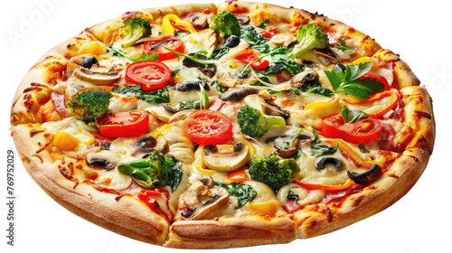 Veggie Pizza on Transparent Background PNG