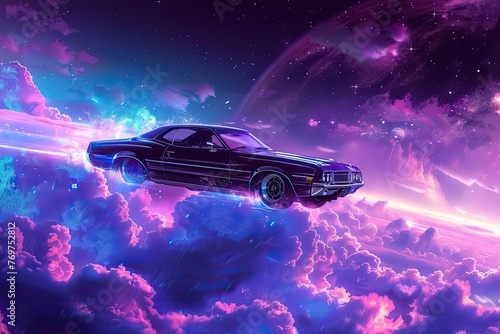 Wallpaper Mural Car Flying In The Universe Torontodigital.ca