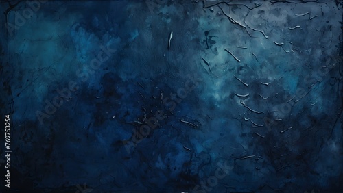  Abstract watercolor paint background dark blue. Generative AI