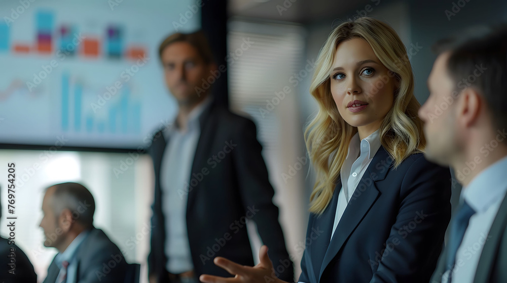 Confident Businesswoman Leading Presentation
Confident Businesswoman Leading Presentation