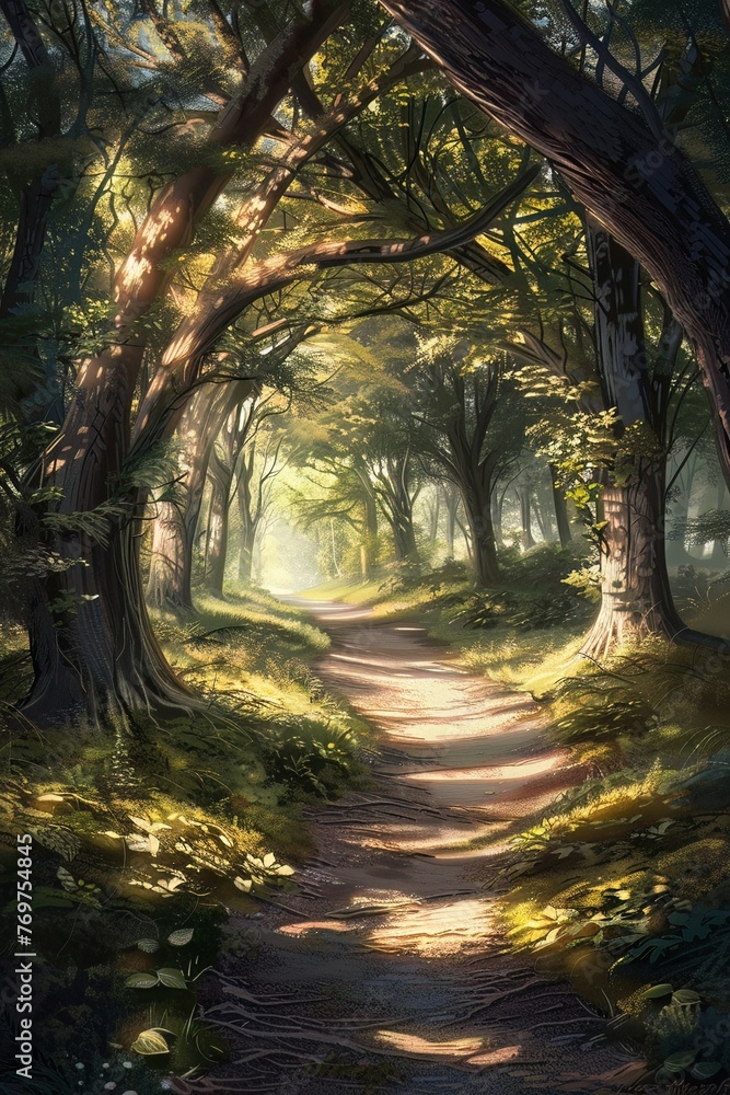 Natures hallway, sundrenched and inviting, a perfect scene for contemplative strolls
