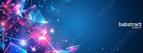 KS Abstract background with glowing geometric shapes