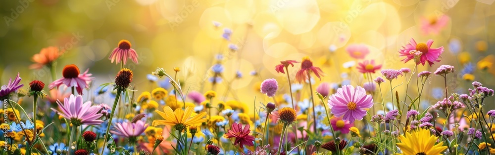 Vibrant Summer Flower Meadow Greeting Card