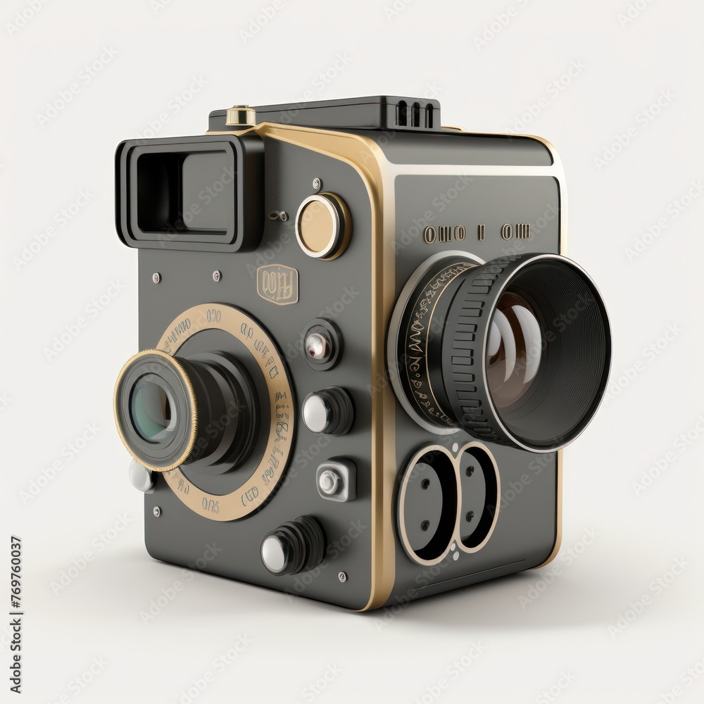 Vintage Camera With Attached Lens