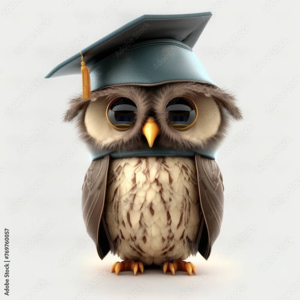 Wise Owl Wearing Graduation Cap