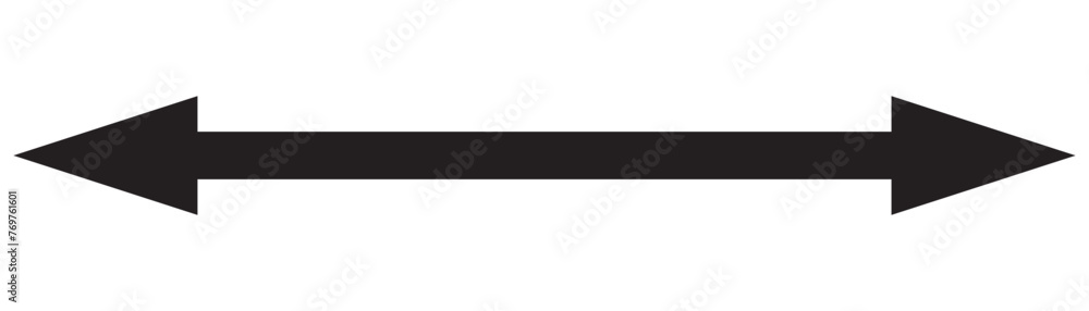Vector illustration of a black arrow pointing both sides, right and left - obrazy, fototapety, plakaty 