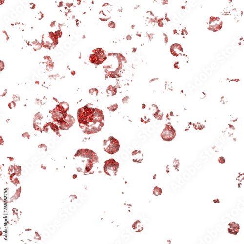 Falling hearts valentine card template. Red hearts scattered on white background. Chaotic falling hearts vector illustration.